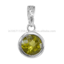 Unique Lemon Quartz Gemstone &amp; 925 colgante de plata de ley gota al mejor precio